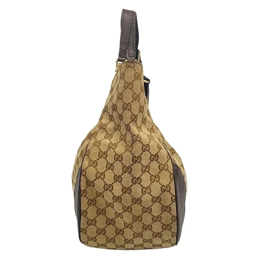 Gucci GG/Charlotte Tote Bag 203504 Beige Dark Brown Jacquard Leather
